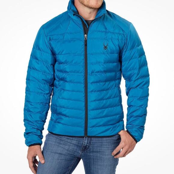Spyder Men’s Prymo Down Jacket Concept Blue Size XL - Picture 1 of 11